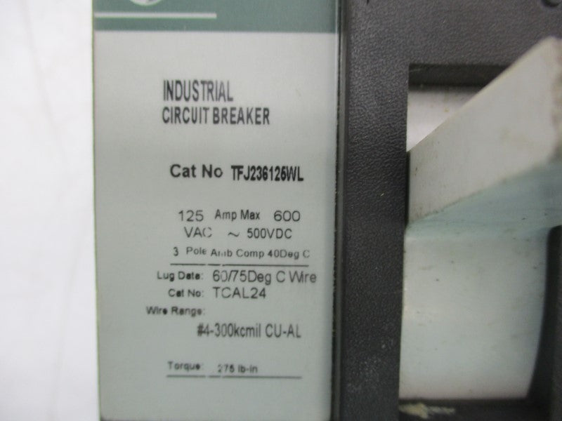 GENERAL ELECTRIC TFJ236125WL 600VAC 125A (AS PICTURED) NSMP