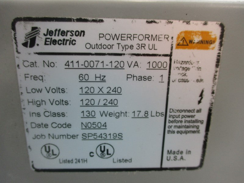 JEFFERSON ELECTRIC 411-0071-120 240V (AS PICTURED) NSMP