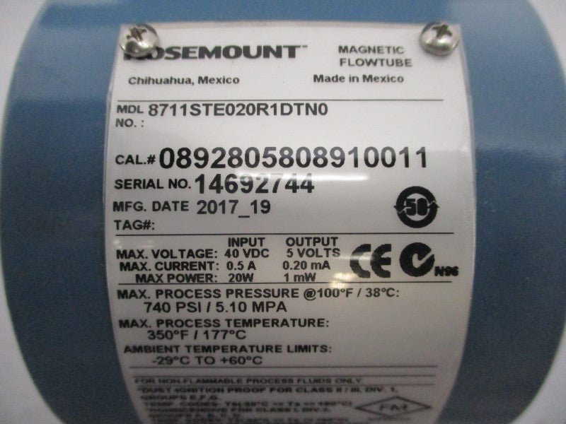 ROSEMOUNT 8711STE020R1DTN0 40VDC 0.5A 740PSI NSNP