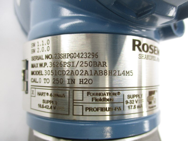ROSEMOUNT 3051CD2A02A1AB8H2L4M5 10.5-42.2V 3626PSI NSNP