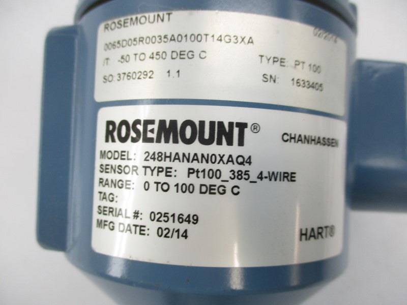 ROSEMOUNT 248HANAN0XAQ4 0-100 RANGE NSNP