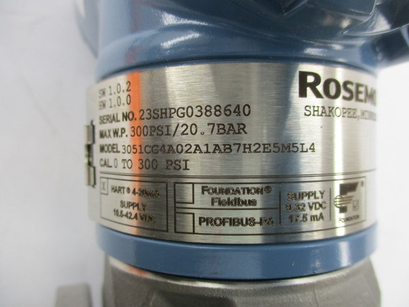 ROSEMOUNT 3051CG4A02A1AB7H2E5M5L4 10.5-42.4VDC 300PSI NSNP