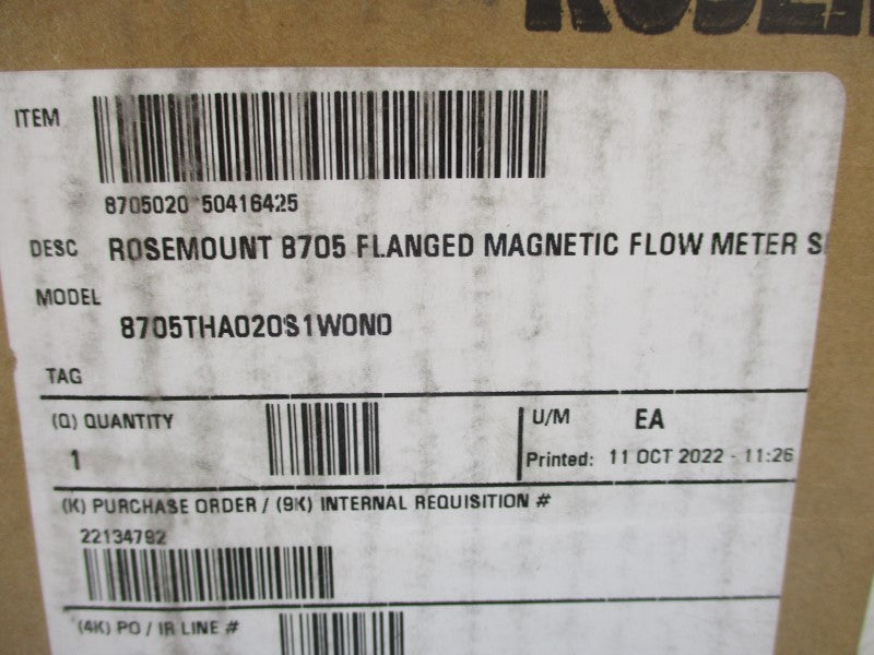 ROSEMOUNT 8705THA020S1W0N0 40VDC 0.5A 275PSI NSMP