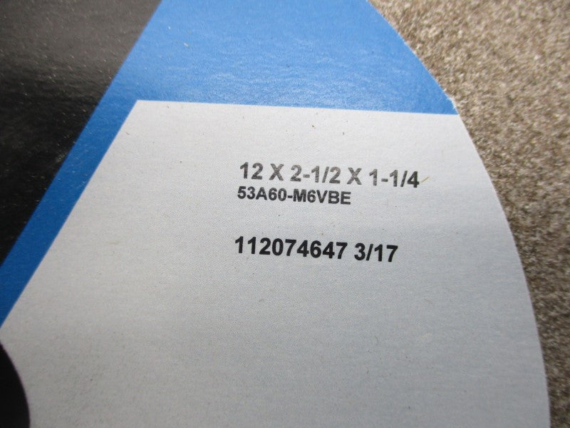 NORTON 53A60-M6VBE 12 X 2-1/2 X 1-1/4 NSMP