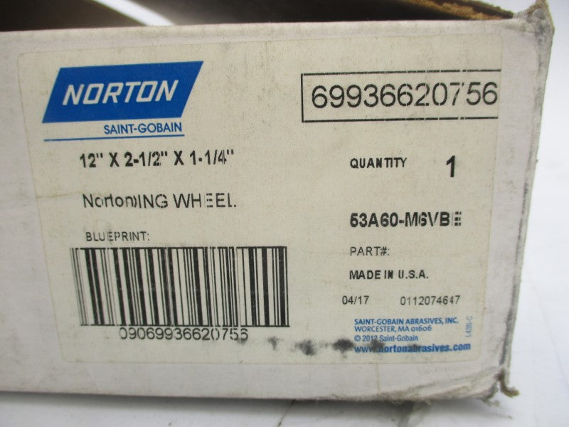 NORTON 53A60-M6VBE 12 X 2-1/2 X 1-1/4 NSMP
