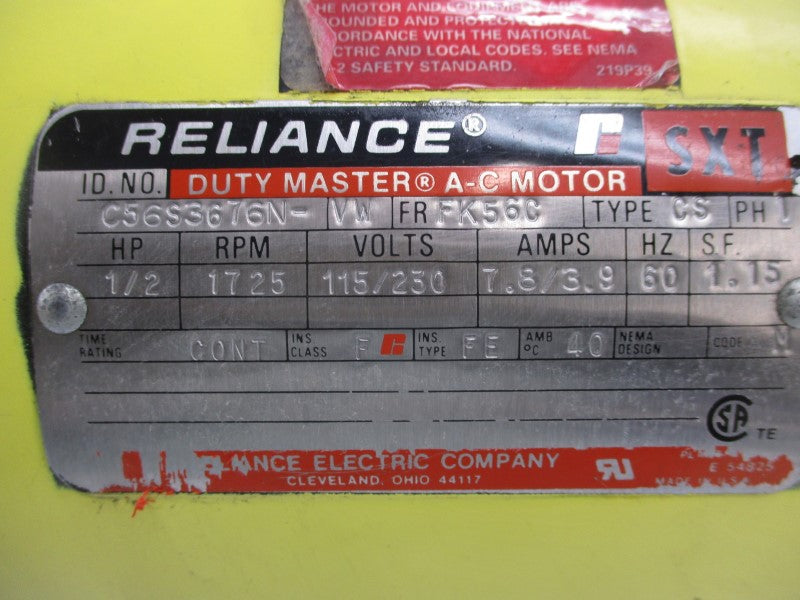 RELIANCE C56S3676N (AS PICTURED) 115/230V 7.8/3.9A NSNP