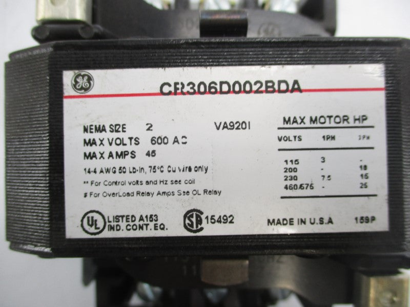 GENERAL ELECTRIC CR306D002BDA 110/115-120V 45A NSMP