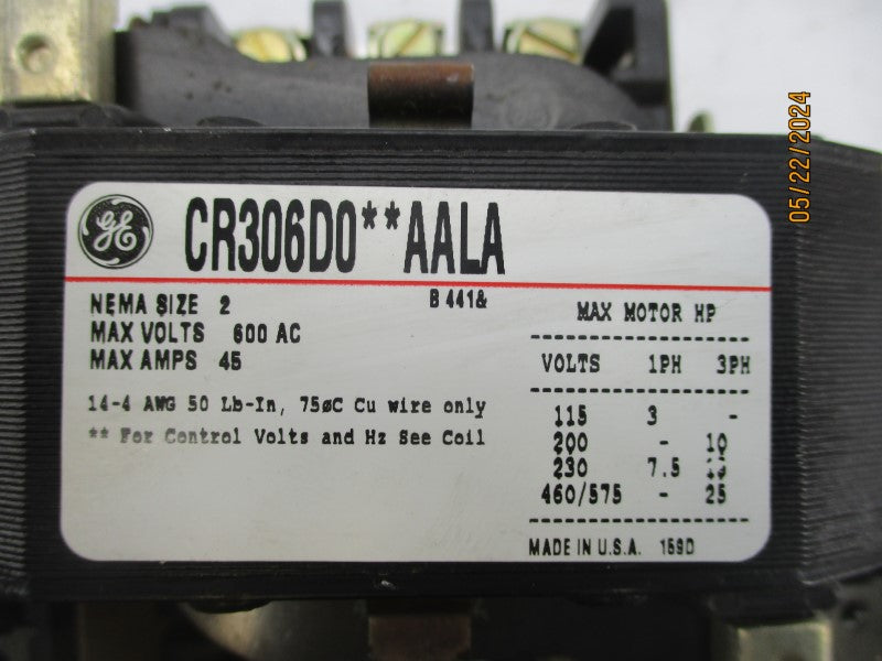 GENERAL ELECTRIC CR306D004AALA 440/460-480V 45A NSMP
