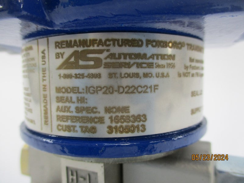 FOXBORO IGP20-D22C21F REMAN