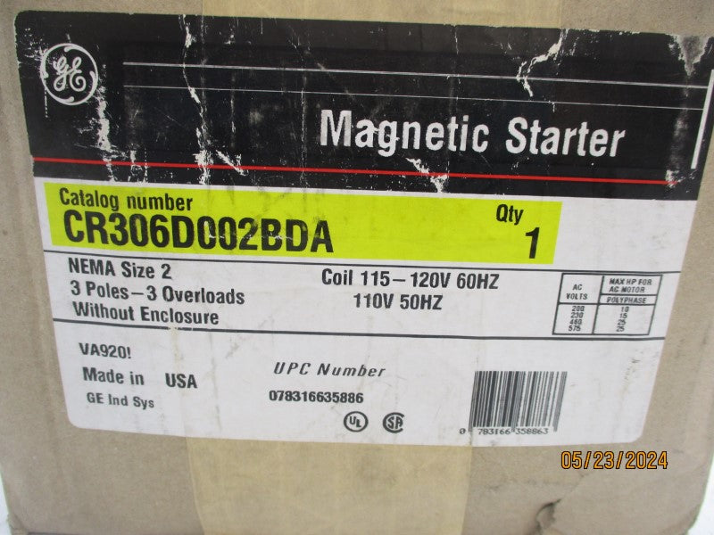GENERAL ELECTRIC CR306D002BDA 110/115-120V NSFS