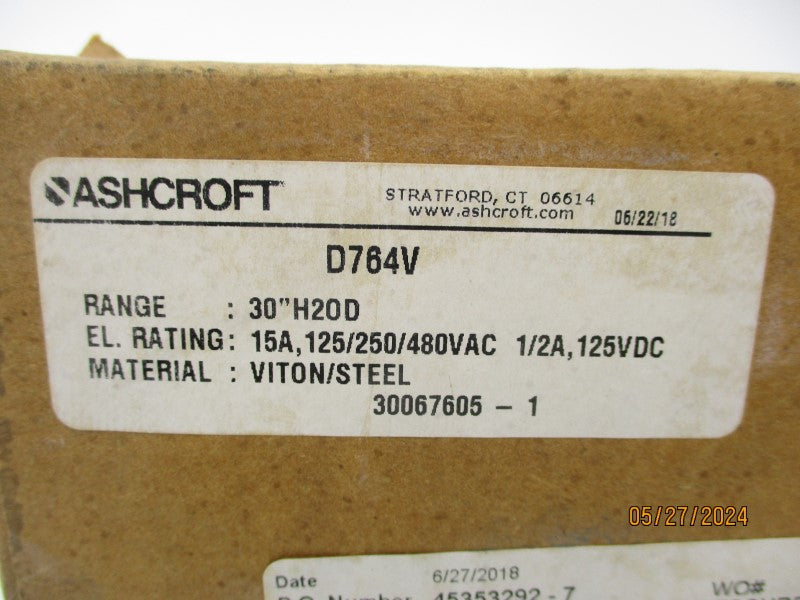 ASHCROFT D764V 480VAC 15A NSFS