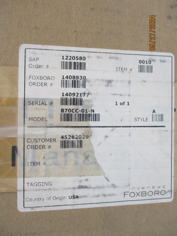 FOXBORO 870CC-01-N NSMP