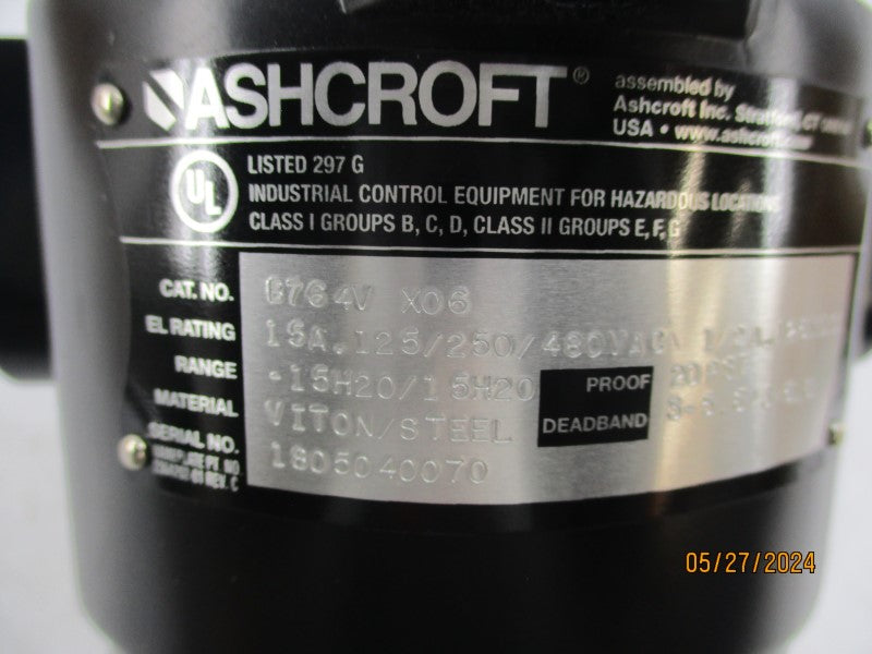 ASHCROFT B764V X06 480VAC 15A NSMP