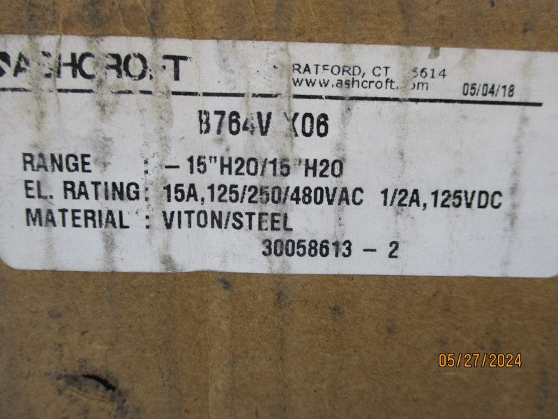 ASHCROFT B764V X06 480VAC 15A NSMP