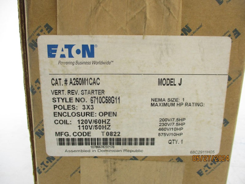 EATON A250M1CAC 6710C58G11 110/120V NSFS