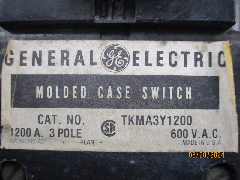 GENERAL ELECTRIC TKMA3Y1200 600VAC 1200A UNMP