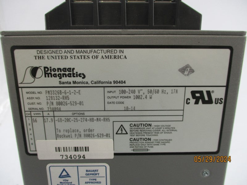 PIONEER MAGNETICS PM3326B-6-1-2-E 100-240V 17A NSNP