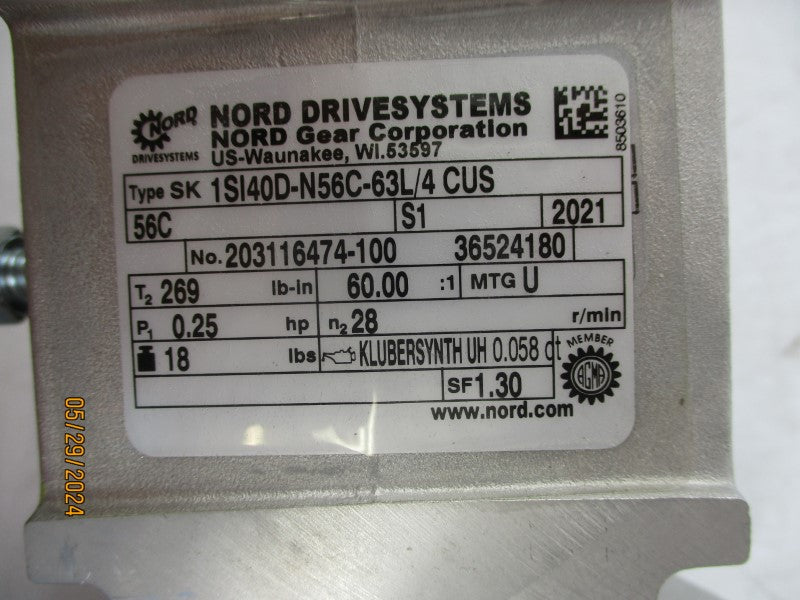 NORD SK63L/4CUS56C 230/460V 1.12/0.56A NSNP