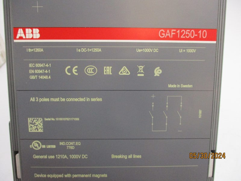 ABB 1SFL647025R7011 GAF1250-10-70 1000VDC 1210A NSMP