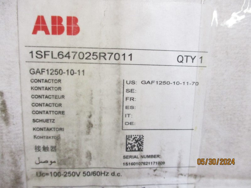 ABB 1SFL647025R7011 GAF1250-10-70 1000VDC 1210A NSMP