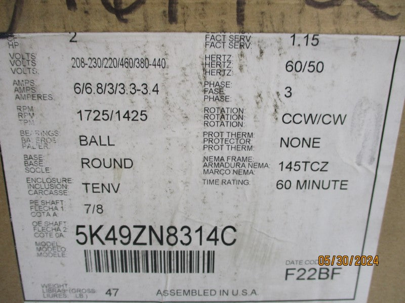 MARATHON 5K49ZN8314C 208-460V NSMP