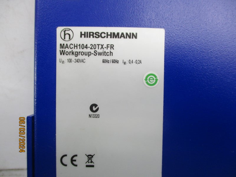 HIRSCHMANN MACH104-20TX-FR 100-240VAC 0.4-0.2A NSMP