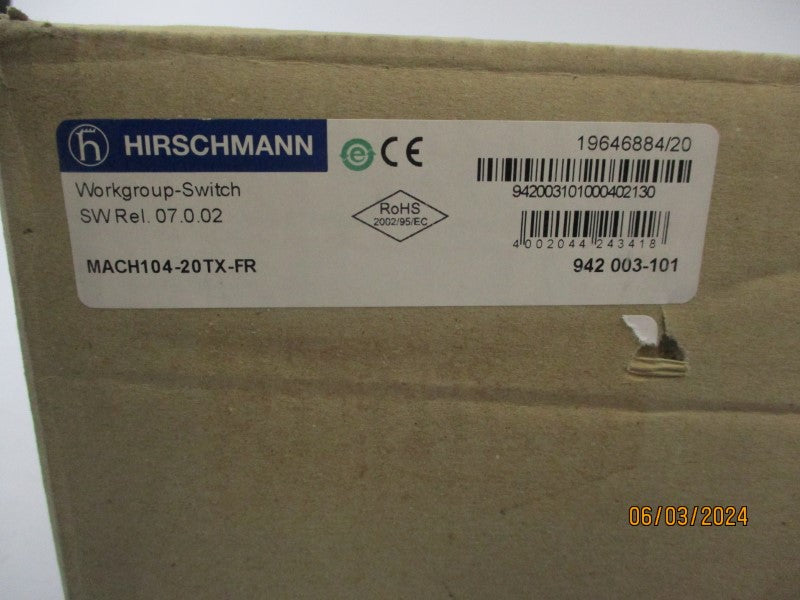 HIRSCHMANN MACH104-20TX-FR 100-240VAC 0.4-0.2A NSMP