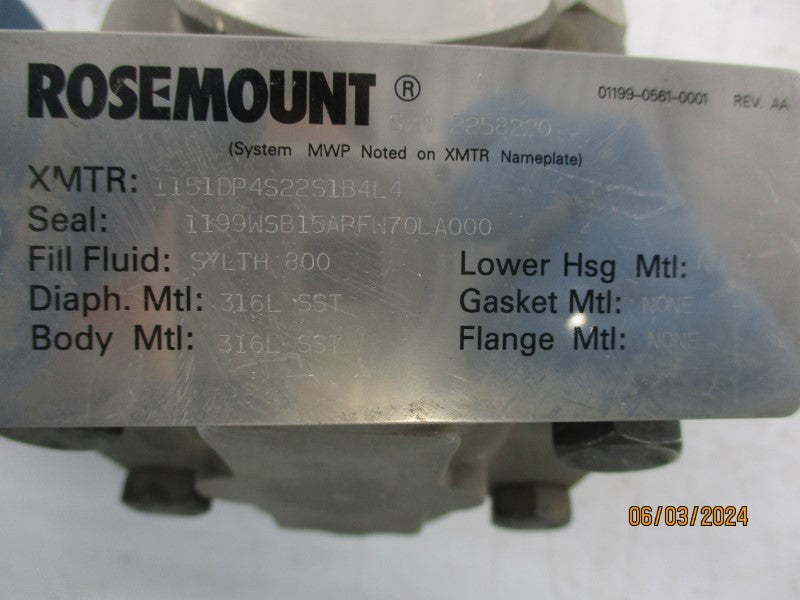 ROSEMOUNT 1151DP4S22S1B4L4 NSNP