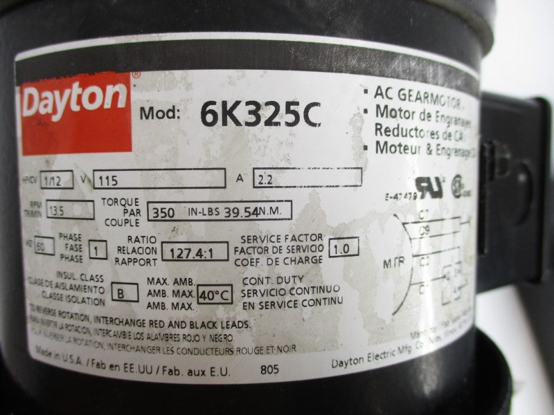 DAYTON 6K325C 115V 2.2A NSNP
