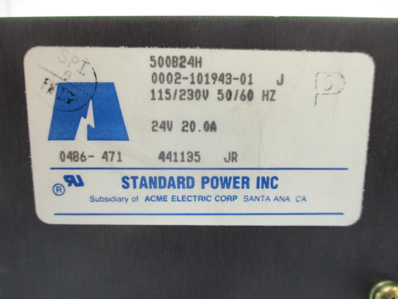 STANDARD POWER 500B24H 0002-101943-01 115/230V 20.0A NSNP