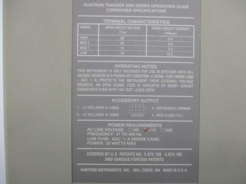 HUNTRON MODEL 2000 115VAC UNMP