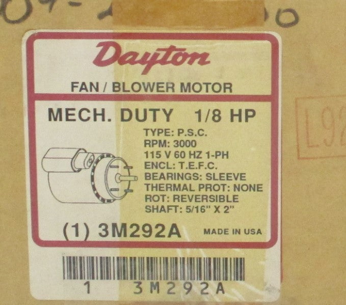 DAYTON 3M292A 115V 1.8A NSMP