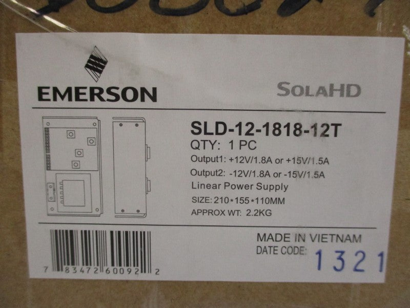 EMERSON SLD-12-1818-12T 240VAC 0.5A NSMP