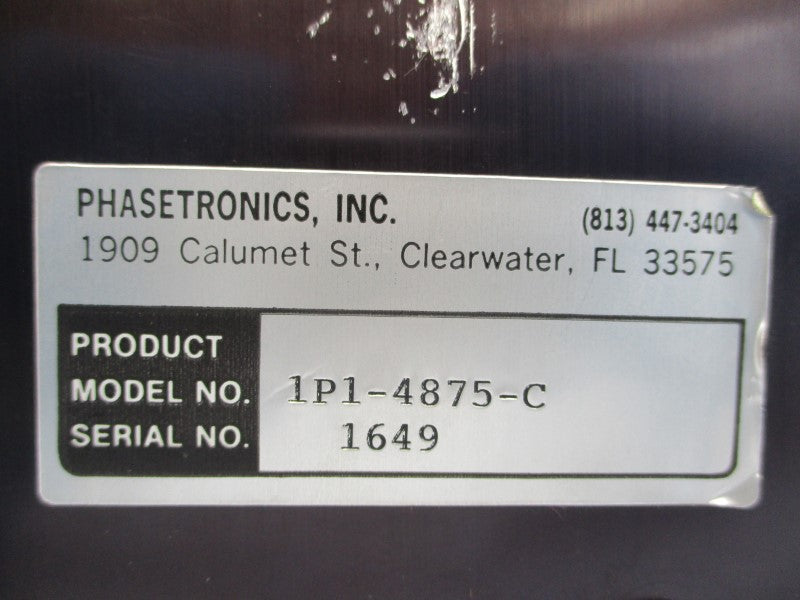 PHASETRONICS 1P1-4875-C UNMP