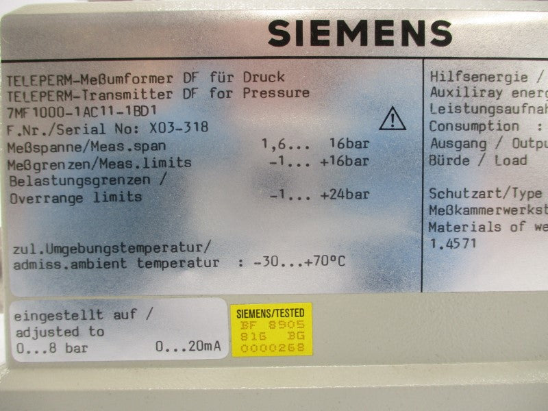SIEMENS 7MF1000-1AC11-1BD1 NSMP