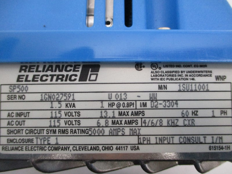 RELIANCE ELECTRIC 1SU11001 SP500 115VAC 13.1A NSMP