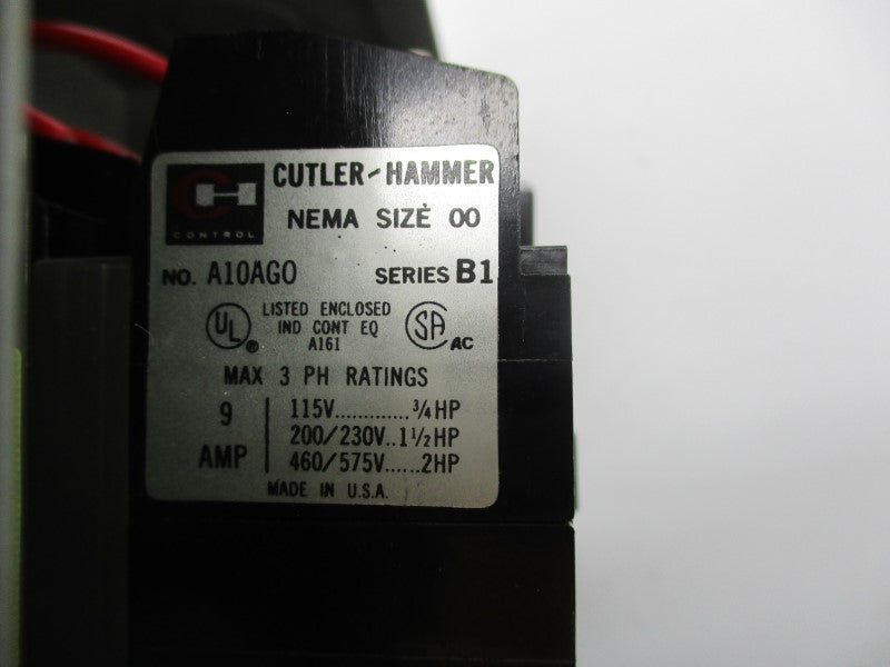 CUTLER HAMMER A10AG0EB SER. B1 208V 9A NSMP