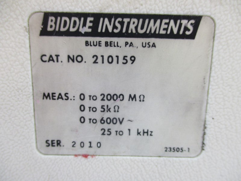 BIDDLE INSTRUMENTS 210159 600V UNMP