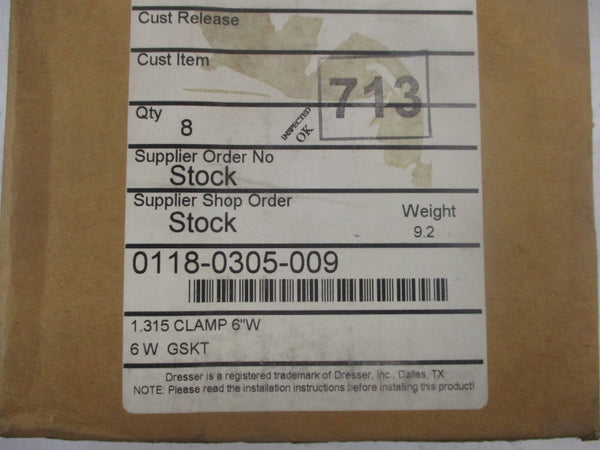 DRESSER 0118-0305-009 (PKG OF 8) NSFS