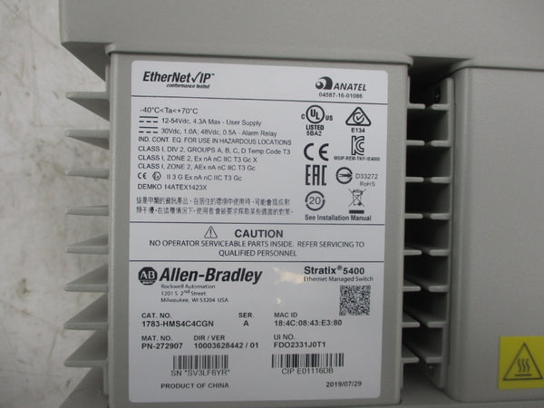 ALLEN BRADLEY 1783-HMS4C4CGN SER. A 12-45VDC 4.3A NSMP
