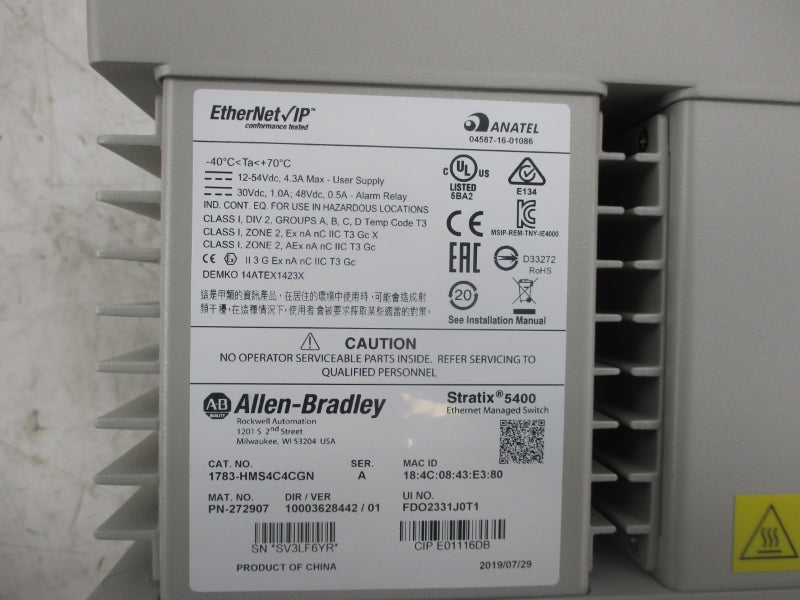ALLEN BRADLEY 1783-HMS4C4CGN SER. A 12-45VDC 4.3A NSMP