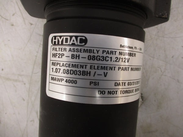 HYDAC HF2P-BH-08G3C1.2/12V 4000PSI NSNP