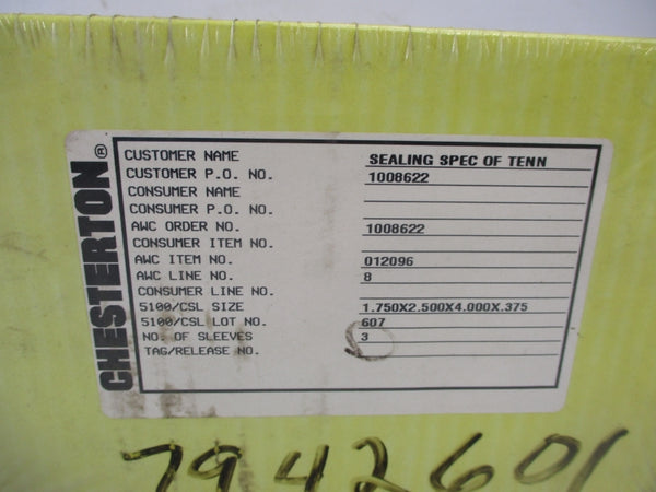 CHESTERTON 012096 1.750X2.500X4.000X.375 NSFS