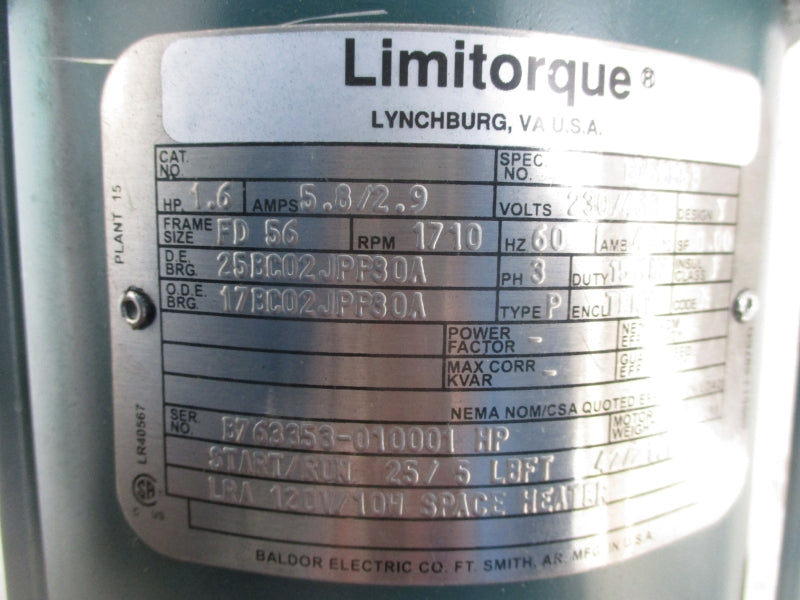 LIMITORQUE B763353 230/460V 5.8/2.9A NSNP