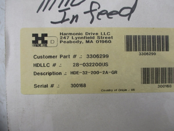 HARMONIC DRIVE HDE-32-200-2A-GR NSMP