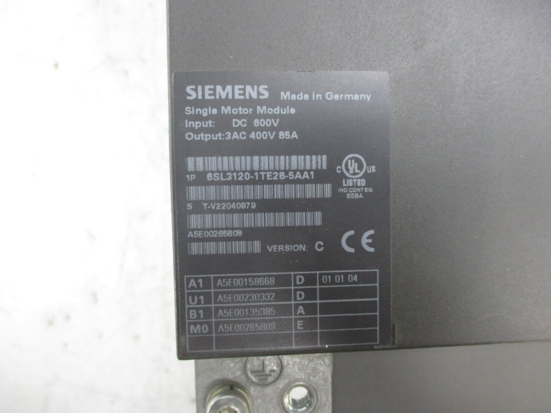 SIEMENS 6SL3120-1TE28-5AA1 400V 85A NSNP