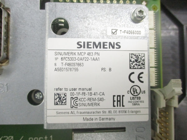 SIEMENS 6FC5303-0AF22-1AA1 24VDC 0.1A (NO KEY) UNMP