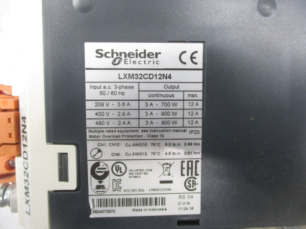 SCHNEIDER ELECTRIC LXM32CD12N4 480V 2.4A NSNP