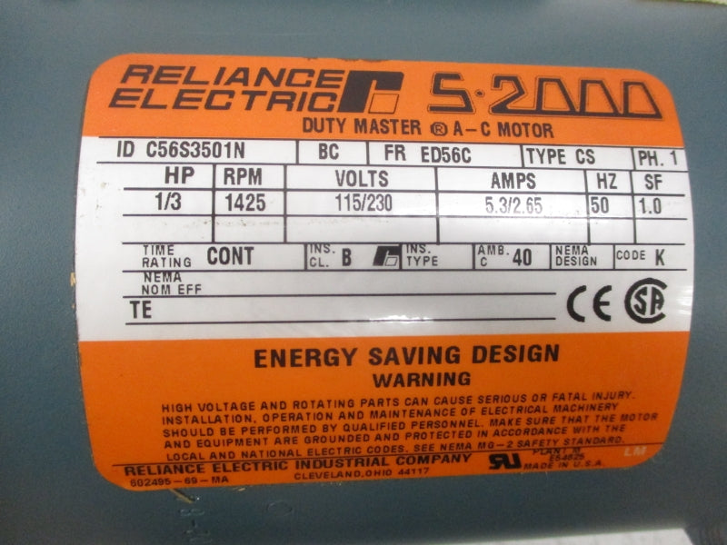 RELIANCE ELECTRIC C56S3501N 115/230V 5.3/2.65A NSNP