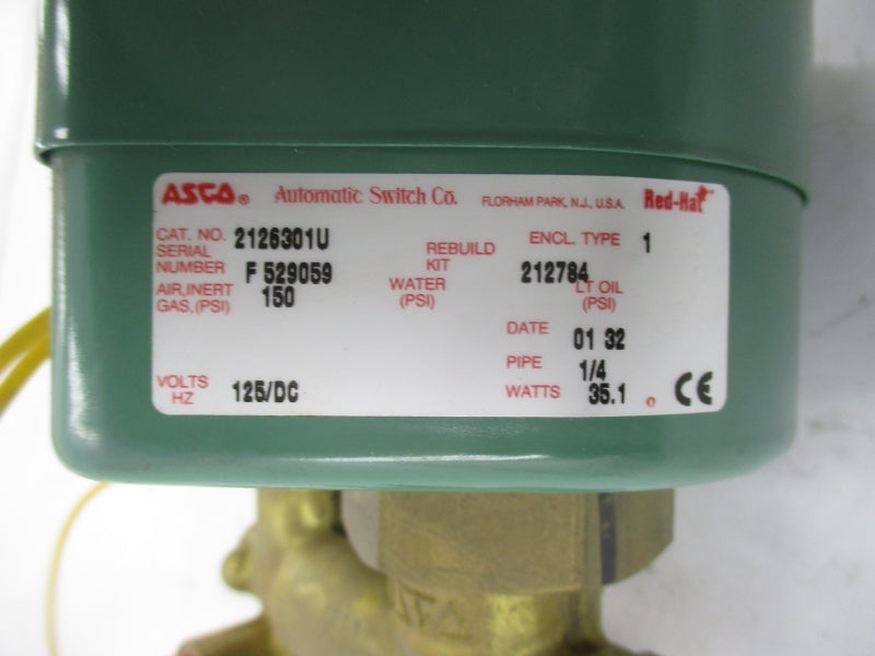 ASCO 2126301U 125VDC 150PSI 1/4" NSNP